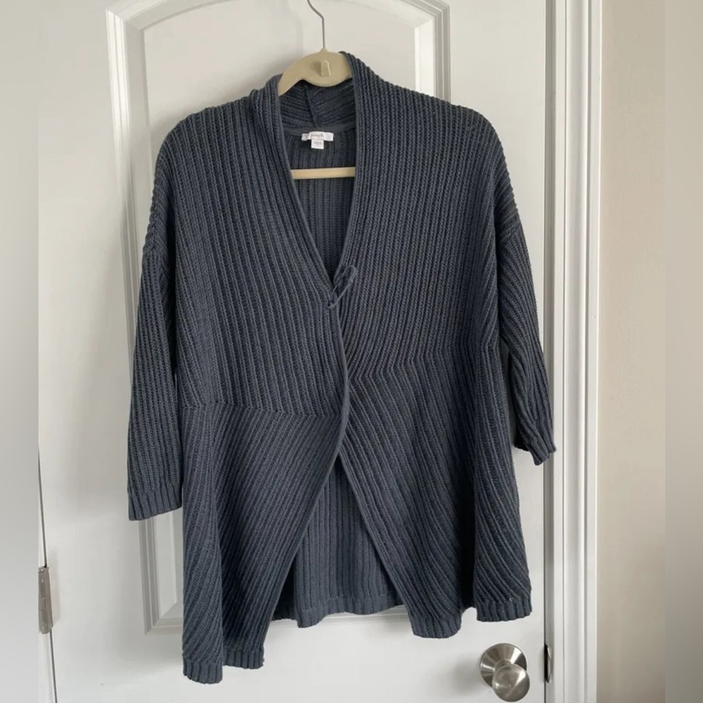Pure J.Jill Blue Knit Safety Pin Drape Cardigan Rayon Blend. Size Medium Women’s